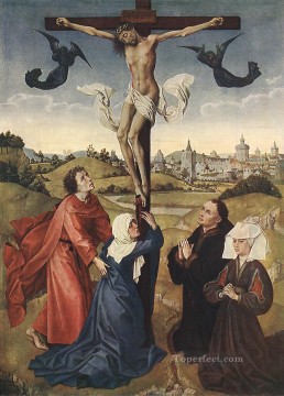 triptych Canvas - Crucifixion Triptych central panel Rogier van der Weyden